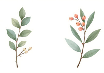 eucalyptus white minimalist floral composition includes aroma therapy copy space serene