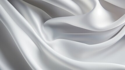 Obraz premium Close-Up of Soft White Fabric with Gentle Flow and Subtle Texture, Ideal for Background or Textile Design in Artistic Projects
