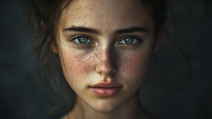 Woman with short fringe hairstyle standing against a neutral background smiling at the camera