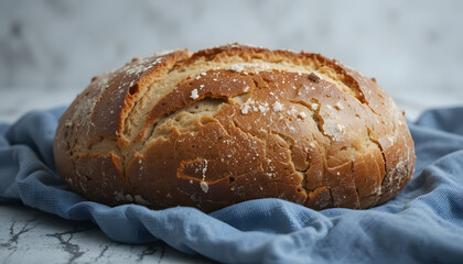a freshly baked loafs of bread with a golden brown crust