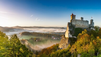 Fototapeta premium Majestic landscapes surround the historic stronghold. 