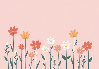Obraz premium flowers soft pink background add vibrancy scene visually appealing gaze upon