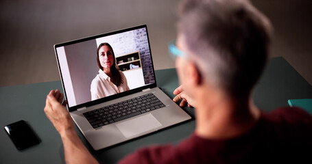 Person Having Video Chat With Woman