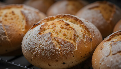 a freshly baked loafs of bread with a golden brown crust