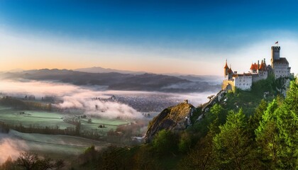 Fototapeta premium The castle is a guardian of the mountain�fs secrets. 