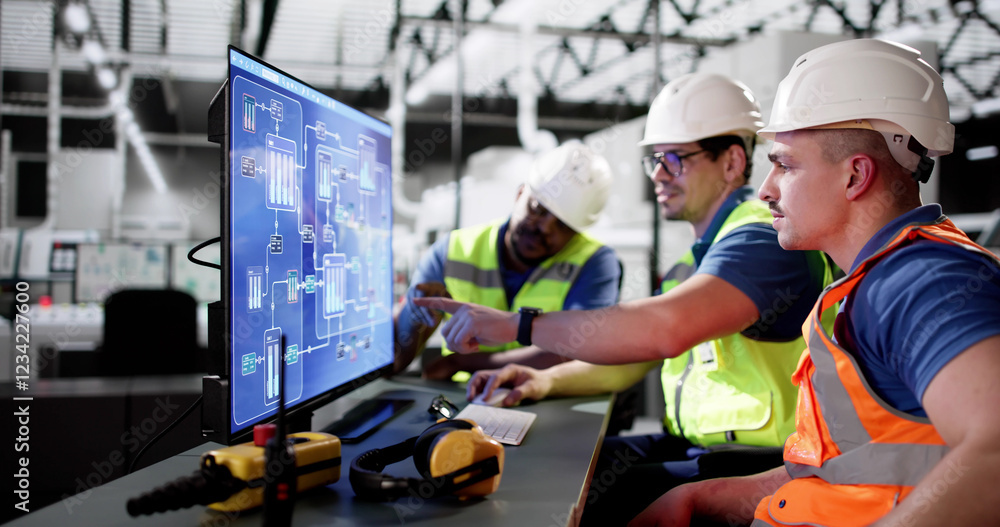 Poster Diverse group of operators using SCADA system