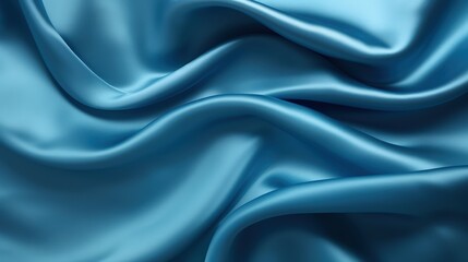 Obraz premium Soft Blue Silk Fabric Texture Showing Gentle Flow and Motion with Elegant Subtle Highlights and Depth Ideal for Backgrounds and Designs