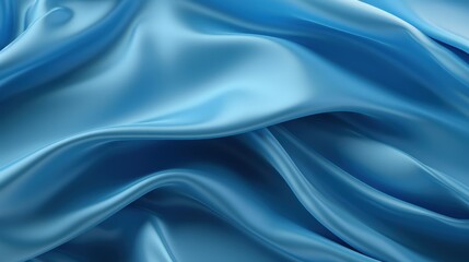 Obraz premium Soft and Luxurious Blue Silk Fabric with Gentle Waves and Elegant Texture Ideal for Fashion, Interior Design, and Artistic Projects