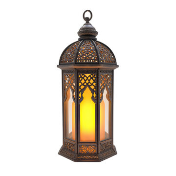 3d Arabic Latern on Isolated Background