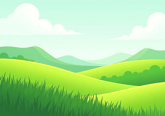 Obraz premium green grass grows along edges beautiful landscape spring season every