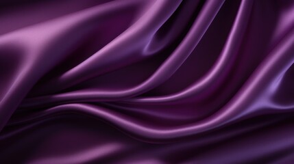 Smooth Dark Purple Fabric Texture with Gentle Waves, Ideal for Backgrounds or Textile Designs in Creative Projects
