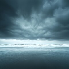 Fototapeta premium Dark Stormy Seascape Dramatic Coastal Scene