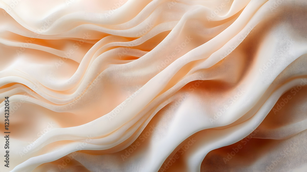 Poster wavy layers of fabric in a soft beige palette create an elegant, flowing pattern that captures the e