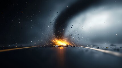 Dark Tornado Destruction Scene