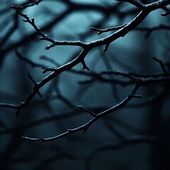 Dark Winter Forest Branches