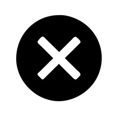 Obraz premium Cross mark icon, clear and simple, minimalist style, black and white design
