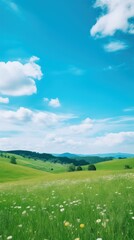Fototapeta premium Hill landscape wallpaper grassland outdoors horizon.