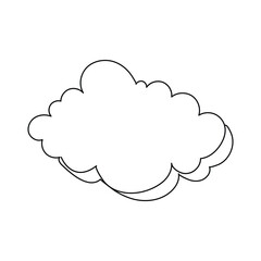 One continuous line drawing of Sky clouds white. Clouds concept. Doodle vector illustration in simple,