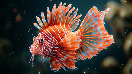 Stunning Red Lionfish Underwater Wildlife Ocean Marine Life Tropical Fish
