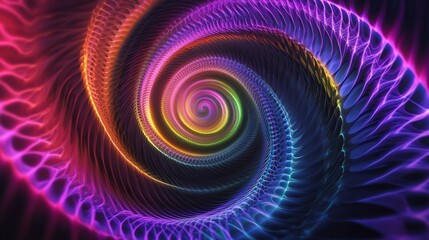 A vibrant multicolored spiral design with a mesmerizing and captivating aesthetic