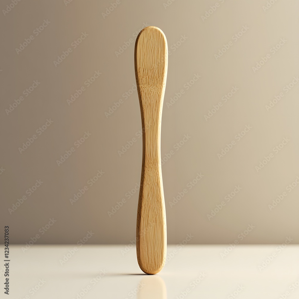 Poster tongue depressor isolated on a minimalist background wooden and straight with clean lines showing it