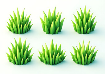 Fototapeta premium realistic green grass icons vector spring designs graphics various textures colors available