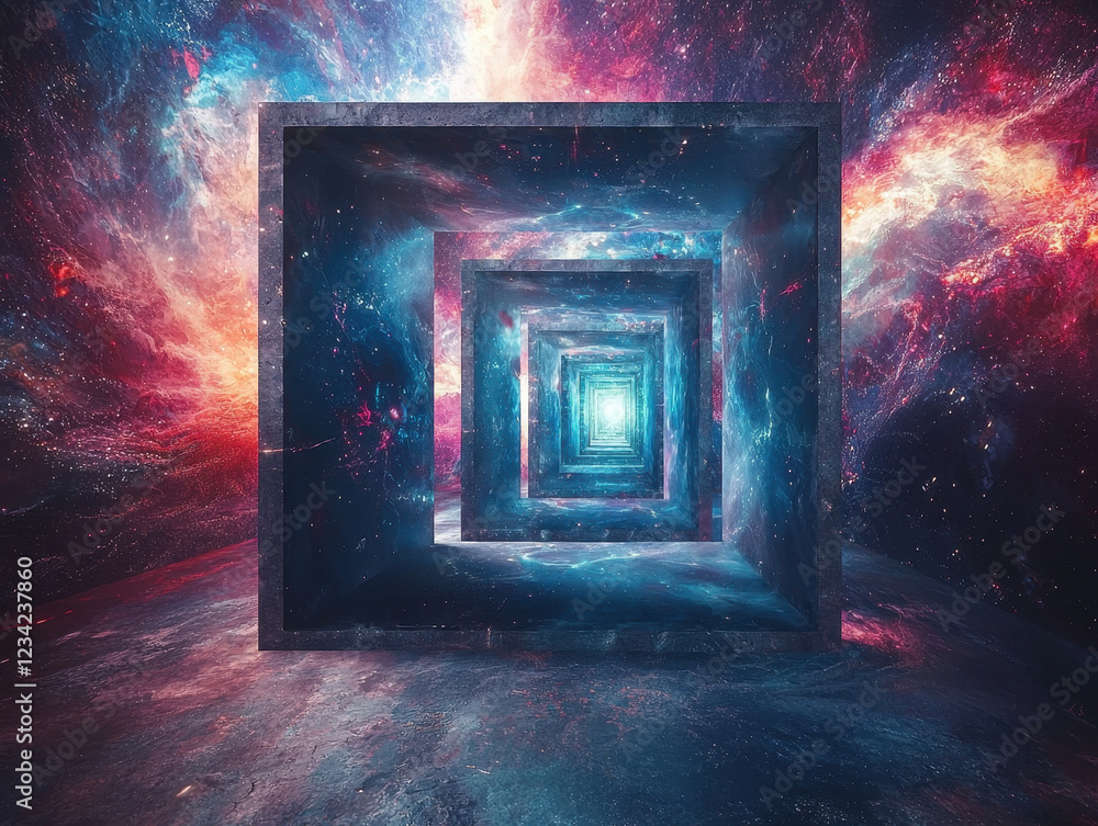 Poster surreal quantum dimensions reveal the limitless potential of ai-driven technology in a cosmic landsc