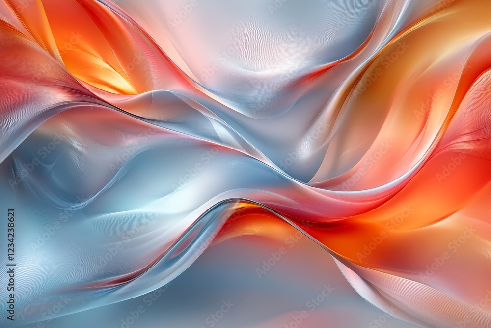 Fototapete colorful abstract waves create a dynamic and fluid background in warm tones