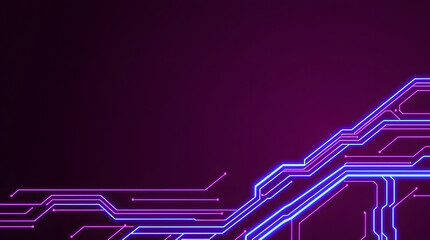 futuristic cyber-themed background in rich burgundy and deep blue, featuring glowing blue and purple neon circuit lines | generative AI