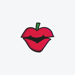 A combination of a heart, lips, and an apple, this logo is perfect for a campaign related to Valentine's Day celebrations.