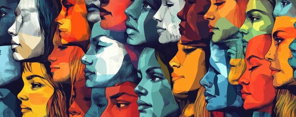 People Faces Collage Set, 