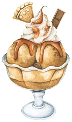 Ice Cream Handpainted Watercolor Design with Fruity and Creamy Flavors