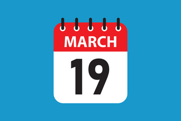 Minimal march 19 icon red upper bar and blue lower area.