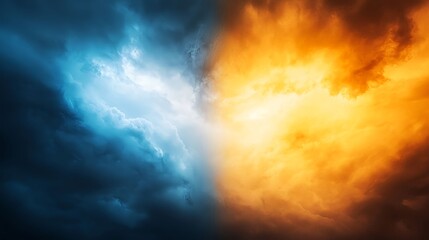 Obraz premium Dramatic Sky with Blue and Orange