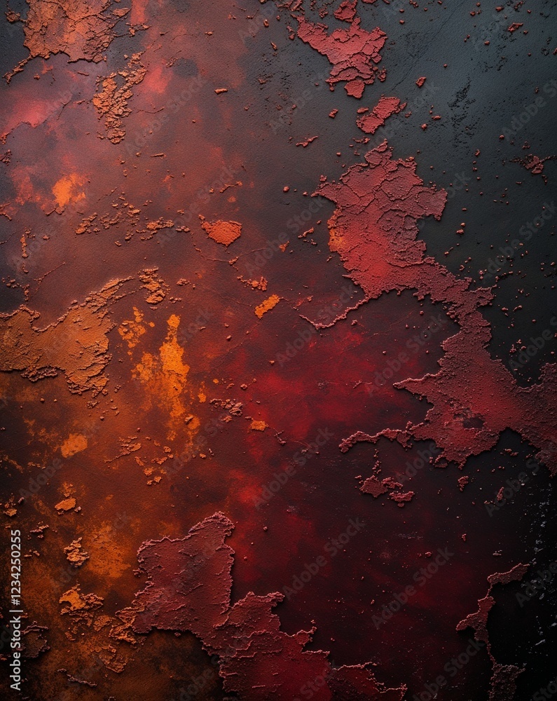 Poster a fade from rusty brown to deep dark red grunge rust gradient texture background
