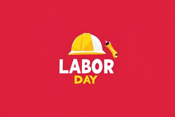 Fototapeta premium Engaging in the shared excitement of national Labor Day. Side view of american flag, set of tools, safety helmet, work gloves on wooden brown background with empty space for promo or text 