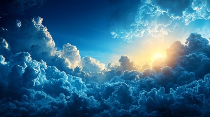 Fototapeta premium Dramatic Sunset Sky Above the Clouds