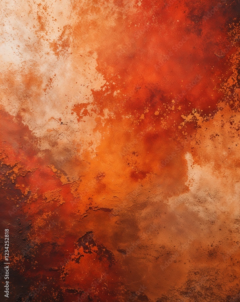 Poster a smooth blend from light red to burnt orange grunge rust gradient texture background