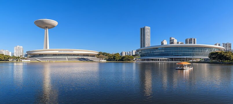 Modern Architecture Nilson Nelson Gymnasium and Ulysses Guimares Convention Center, Brasilia