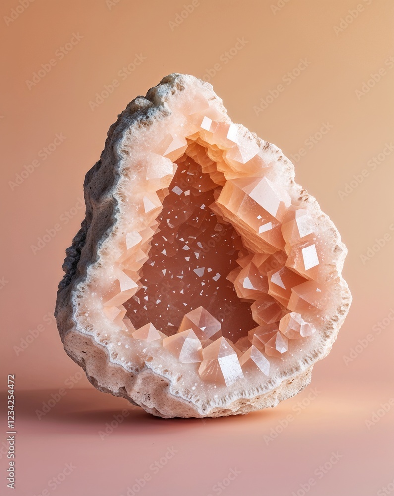 Poster a soft gradient from pale peach to light beige geode crystal gradient texture background