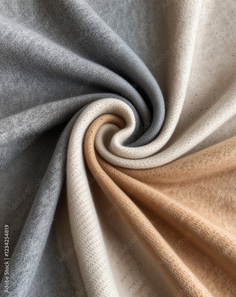 Poster a soft transition from light gray to warm ivory soft wool fabric gradient texture background