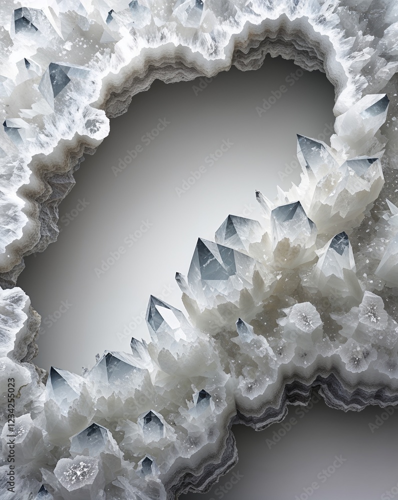 Poster a subtle shift from light gray to white geode crystal gradient texture background