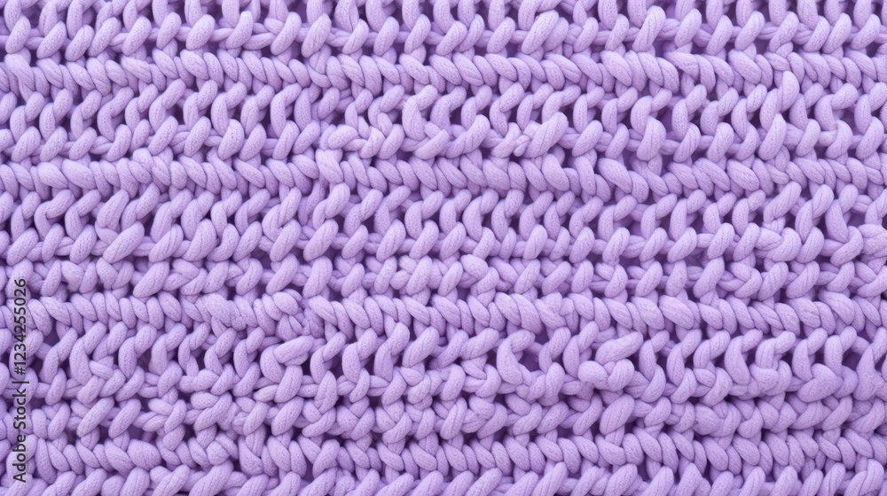 Poster handcrafted single crochet pattern in soft lavender color on a smooth background for creative and ar