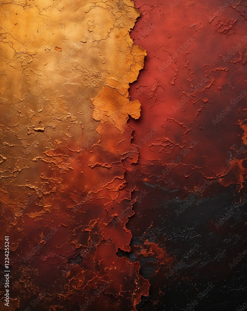 Poster a transition from warm gold to reddish brown grunge rust gradient texture background