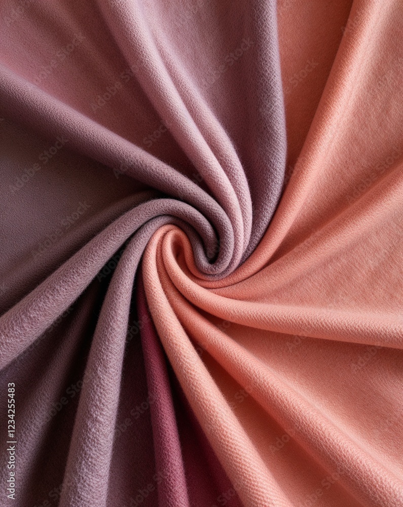 Poster a warm transition from dusty rose to peach soft wool fabric gradient texture background