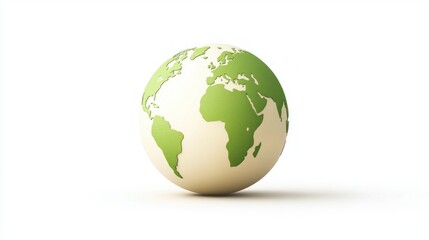 Fototapeta premium Green Earth Globe Icon Representing Environmental Awareness and Sustainability