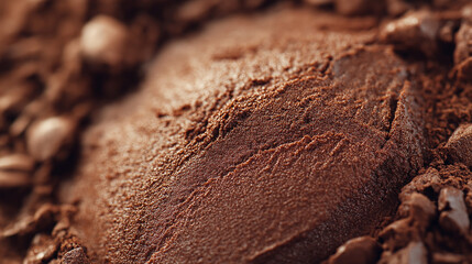 A close-up shot of chocolate in 2025 color mocha mousse	