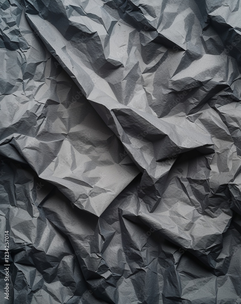 Poster dusty gray transitioning into charcoal gray crumpled paper gradient texture background