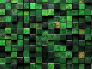 Vibrant Green Mosaic Tiles