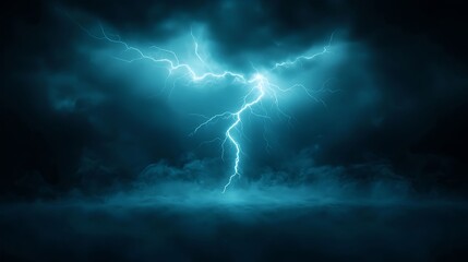 Electric Blue Lightning Storm at Night